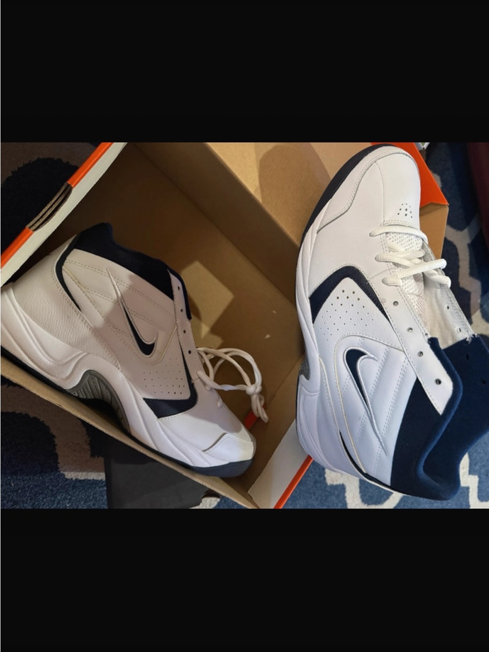 Nike Men’s ' White and Navy High-Top Sneakers